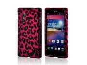 Hot Pink Black Leopard Rubberized Hard Case for LG Optimus G AT T