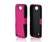 Samsung Galaxy Note 2 Rubberized Hard Plastic Case Snap On Cover Over Silicone Hot Pink Mesh On Black