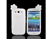 Samsung Galaxy S3 Rubbery Soft Silicone Skin Case W 3d Animal Frost White Peeking Frog