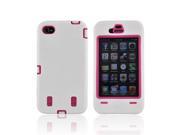 White Hot Pink Hard Rubbery Soft Silicone Skin Case Cover For AT t Vzw Iphone 4 Iphone 4