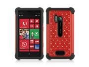 Red Hard Cover w Bling Over Black Silicone for Nokia Lumia 928