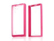 Clear Hard Back w Pink Crystal Silicone Border for Nokia Lumia 928