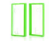 Clear Hard Back W Neon Green Crystal Silicone Border For Nokia Lumia 928