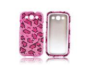 Samsung Galaxy S3 Bling Hard Plastic Case Snap On Cover Hot Pink Black Leopard On Pink Gems
