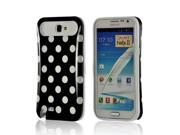 Black White Polka Dots Glow in the Dark Hard Cover on Silicone Case for Samsung Galaxy Note 2
