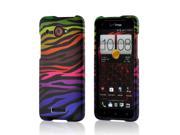Rainbow Zebra on Black Rubberized Hard Case for HTC Droid DNA