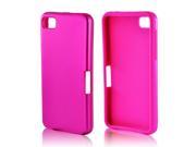Hot Pink Aluminum Hard Case on Silicone for Blackberry Z10
