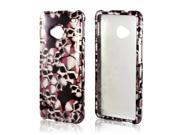 HTC One Case [Silver Skulls] Slim Protective Crystal Glossy Snap on Hard Polycarbonate Plastic Case Cover