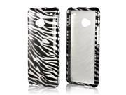 HTC One Case [Silver Zebra] Slim Protective Crystal Glossy Snap on Hard Polycarbonate Plastic Case Cover