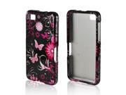 Blackberry Z10 Case [Pink Flowers Butterflies] Slim Protective Crystal Glossy Snap on Hard Polycarbonate Plastic