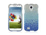 Blue Turquoise Waterfall on Silver Gems Bling Hard Case for Samsung Galaxy S4