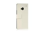 White Dolce Faux Leather Case Stand for HTC One