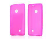Lumia 521 Case [Hot Pink] Slim Flexible Anti shock Matte Reinforced Silicone Rubber Protective Skin Case Cover for