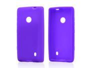 Lumia 521 Case [Purple] Slim Flexible Anti shock Matte Reinforced Silicone Rubber Protective Skin Case Cover for