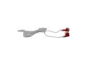 Red White Noise Isolating Stereo Earbud Headset W 3.5mm Audio In For Universal Devices