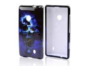 Nokia Lumia 521 Case [Blue Skull] Slim Protective Crystal Glossy Snap on Hard Polycarbonate Plastic Case Cover