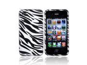 Slim Protective Hard Case for Apple iPhone 4 4S Silver Black Zebra