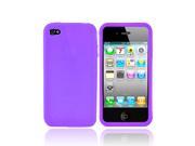 Purple Rubber Feel Non Slip Silicone Skin Case Cover For Apple iPhone 4