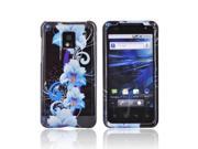 LG G2X Case [Blue Flowers] Slim Protective Crystal Glossy Snap on Hard Polycarbonate Plastic Case Cover