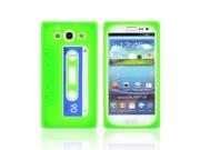 Samsung Galaxy S3 Rubbery Soft Silicone Skin Case Neon Green Cassette Tape