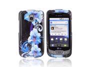 LG Optimus T Case [Blue Flowers] Slim Protective Crystal Glossy Snap on Hard Polycarbonate Plastic Case Cover