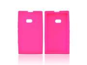Lumia 900 Case [Hot Pink] Slim Flexible Anti shock Matte Reinforced Silicone Rubber Protective Skin Case Cover for