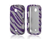 Purple Silver Zebra Bling Hard Plastic Case Snap On Cover For Samsung Galaxy Stellar