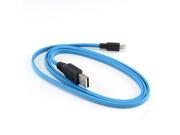 Ventev Bright Blue MFI Certified 3.3 ft. Charge n Sync Lightning Compatible Cable w Rugged Flat Tangle Free Cord