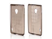 Argyle Smoke Crystal Rubbery Feel Silicone Skin Case Cover For LG Lucid 2