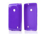 Nokia Lumia 521 Case [Purple] Slim Flexible Anti shock Crystal Silicone Protective TPU Gel Skin Case Cover