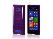 HTC 8X Case [Purple] Slim Flexible Anti shock Crystal Silicone Protective TPU Gel Skin Case Cover