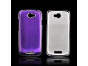 HTC One S Hard Back Clear Case W Aluminum Purple