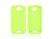 Neon Green Rubbery Feel Silicone Skin Case Cover For HTC One S