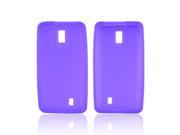 Purple Rubbery Feel Silicone Skin Case Cover For LG Spectrum