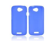 Blue Rubbery Feel Silicone Skin Case Cover For HTC One S