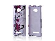 HTC 8X Case [Magenta Pink Flowers] Slim Protective Crystal Glossy Snap on Hard Polycarbonate Plastic Case Cover