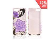 Apple iPhone 5 Case [Purple Lily] Slim Protective Crystal Glossy Snap on Hard Polycarbonate Plastic Case Cover