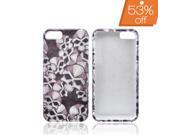 Apple iPhone 5 Case [Silver Skulls] Slim Protective Crystal Glossy Snap on Hard Polycarbonate Plastic Case Cover