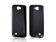 Black Hard Case w Crystal Silicone Borders for Samsung Galaxy Note 2