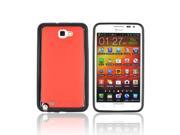 Samsung Galaxy Note Hard Plastic Case Snap On Cover W Gummy Silicone Border Red Black