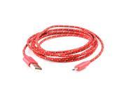 Red Braided Fabric 6 FT. Micro USB to USB Data Cable