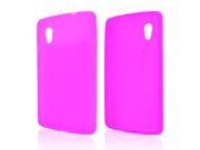 Nexus 5 Case [Hot Pink] Slim Flexible Anti shock Matte Reinforced Silicone Rubber Protective Skin Case Cover for LG