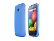 Motorola Moto E Case [Blue] Slim Flexible Anti shock Crystal Silicone Protective TPU Gel Skin Case Cover