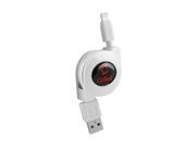 Cellet White Retractable Lightning Compatible Licensed by Apple MFI Certified Charging Data Sync Cable
