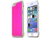 Hot Pink Polycarbonate Plastic Back with Aluminum Metal Border Case Made for Apple iPhone 6 4.7 inch
