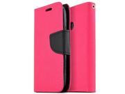 Nokia Lumia 530 Case [Hot Pink] Luxury Faux Leather Saffiano Texture Front Flip Cover Diary Wallet Case w Magnetic