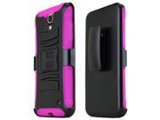 Hybrid Case Plastic on Silicone for Samsung Galaxy Mega 2 Hot Pink Black