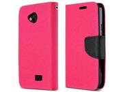 Wallet Case w Magnet for LG Transpyre Tribute Hot Pink Black