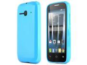 Alcatel One Touch Evolve 2 Case [Blue] Slim Flexible Anti shock Crystal Silicone Protective TPU Gel Skin Case Cover