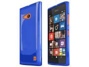 Nokia Lumia 735 Case [Blue] Slim Flexible Anti shock Crystal Silicone Protective TPU Gel Skin Case Cover